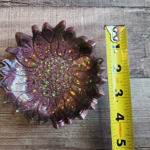 Purple sunflower trinket dish - Picture 9 of 14